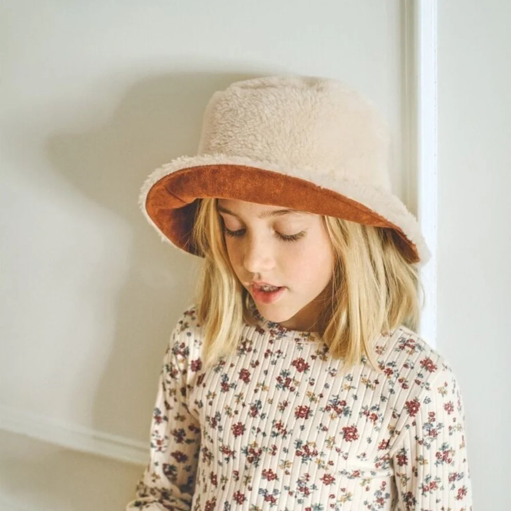NWT. Zara  Brown/Cream Double Faced Hat. Size 10-14.